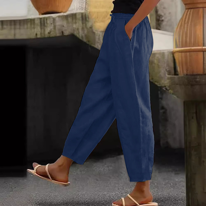 😍💕【40-120 kg】Pantalones casuales para mujer de algodón y lino ✅️Pago contra entrega