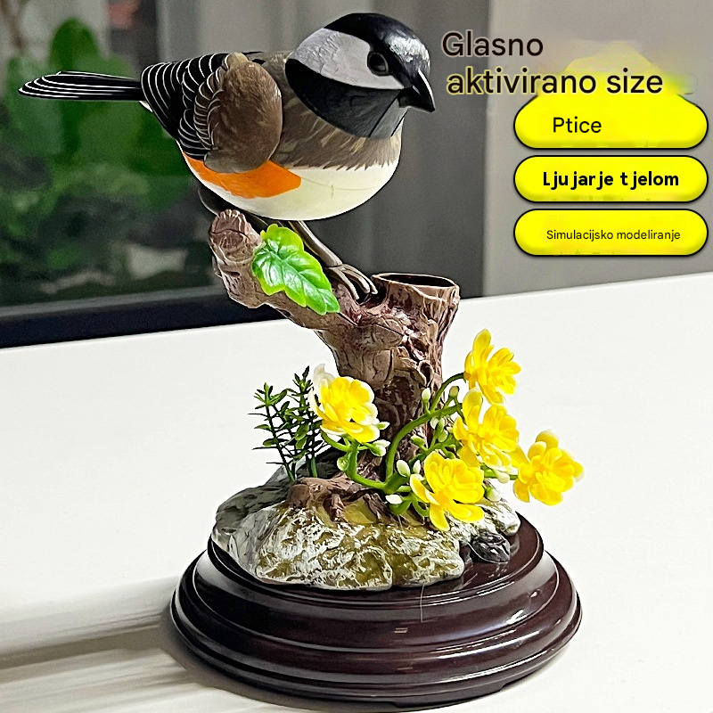 🦜🐦Simulacija s glasovnim upravljanjem, kreativni slatki ukrasi za ptice s glasovnim upravljanjem, ukrasni ukrasi za sobni stol