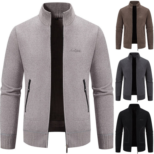 【M-4XL】 2023 nueva chaqueta de otoño con cremallera y cuello alto para hombre-3849520