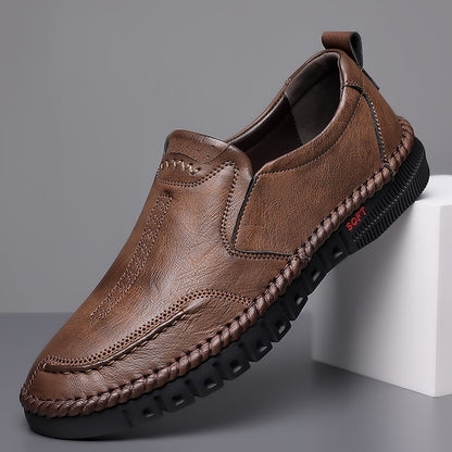 👞【39-44】2025 Męskie buty sportowe na co dzień, wykonane z prawdziwej skóry, z miękką podeszwą, antypoślizgowe, oddychające