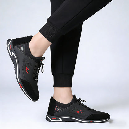 Zapatos de negocios informales y transpirables para hombre de cuero genuino，Desodorante，Suela de cuero suave，De moda y versátil