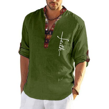 T-shirt pentru bărbați, de marime mare, din bumbac, cămăși cu decolteu în V_4046146