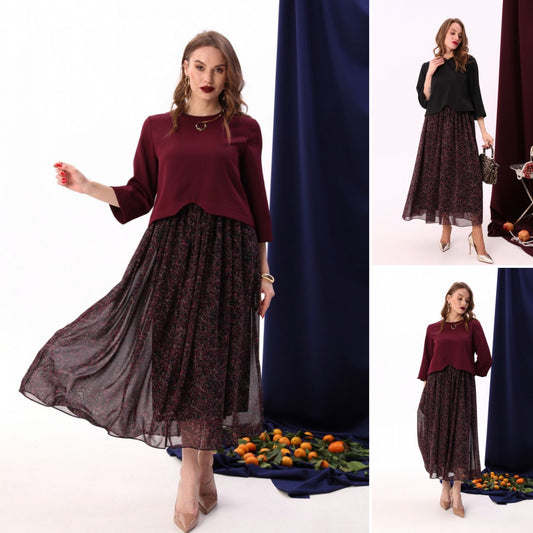 💖💖【S-5XL】Vestido nuevo y elegante de otoño e invierno de alta calidad._3853785