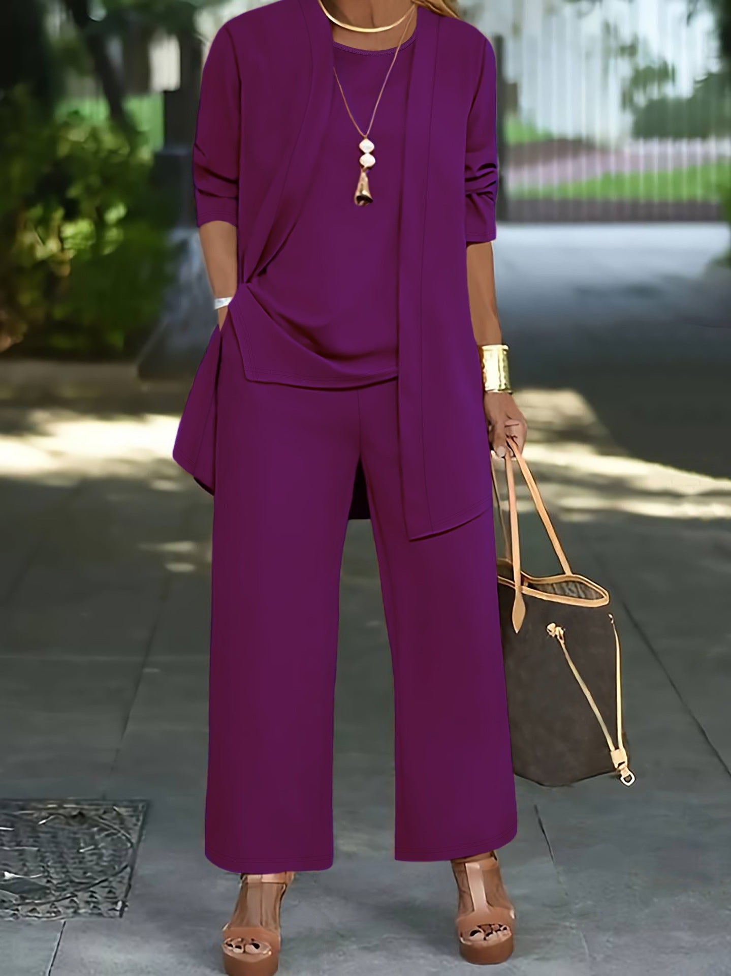 🔥【Traje de tres piezas】🔥【S-5XL】 Ropa casual profesional para mujer 2026, moderna y sencilla (40-100 kg)