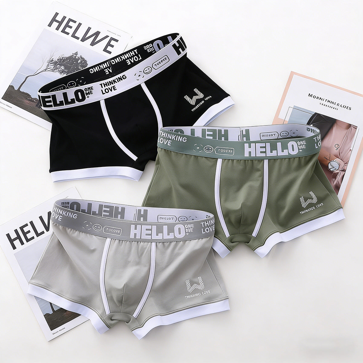 Calzoncillos bóxer de algodón para hombre nuevos
