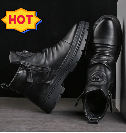🔥🔥Un par puede durar unos 3 años⏳【39-44】Nuevas botas de cuero para hombre, piel de vacuno de alta calidad, hechas a mano._3853376