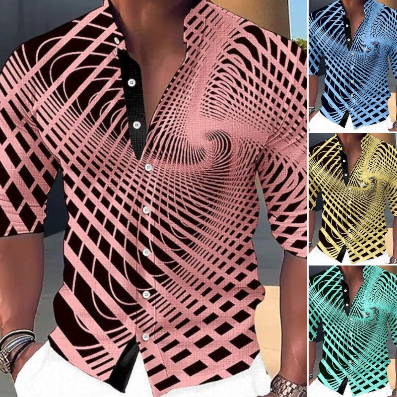【50% RABAT! 】Męska koszula 3D z nadrukiem – stylowa, kolorowa, przyciąga wzrok!