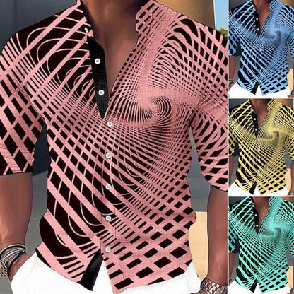 【50% RABAT! 】Męska koszula 3D z nadrukiem – stylowa, kolorowa, przyciąga wzrok!