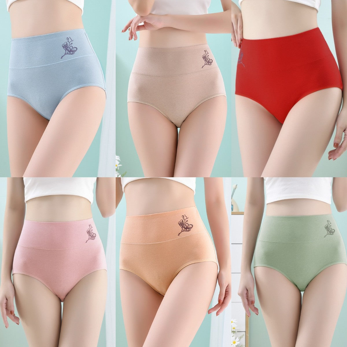 💖Prošlog dana 50% popusta - 【Kupite 3, dobijte 3 gratis】Pure pamučne gaćice visokog struka plus veličine za podizanje bokova [40-100 KG]