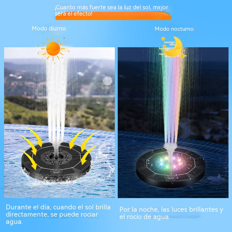 Fuente de agua alimentada por energía solar