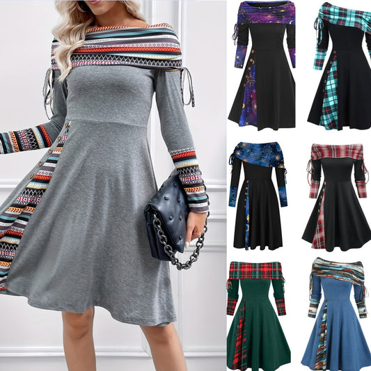 【40-100 KG】Vestido de un hombro de manga larga de otoño e invierno, cálido y moderno-3855775