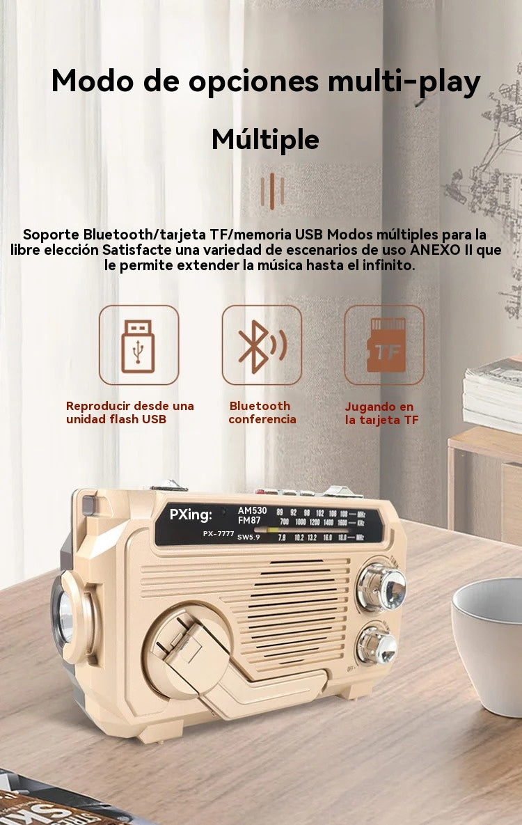 【Descuento】【Autenticidad garantizada】Linterna portátil con radio AM multifunción
