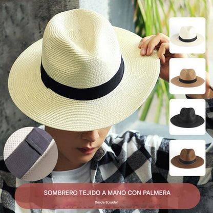 【56-58 cm】Sombrero ecuatoriano de palma tejido a mano