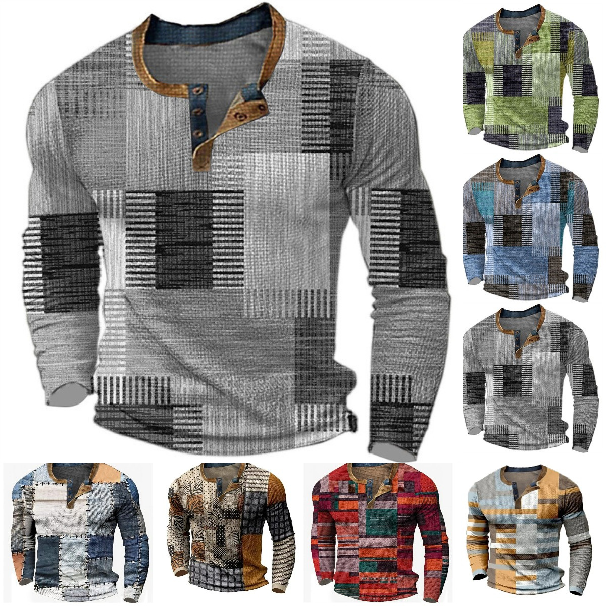 Camiseta de manga larga para hombre (tallas S a 4XL)