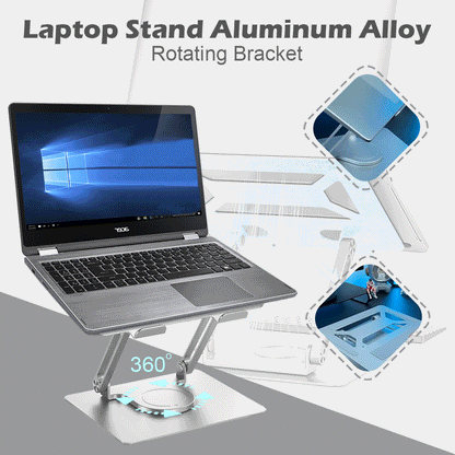 💥💻【Akcija – 40% popusta!】Rotirajući stalak od aluminijske legure za prijenosno računalo i tablet