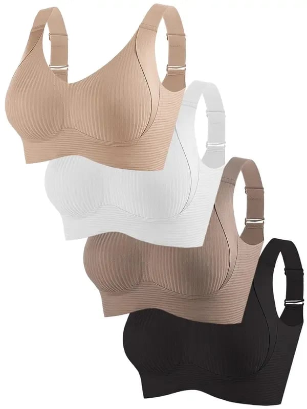 【Paquete de 4】Sujetador inalámbrico de una pieza para mujer【40-95 kg】