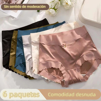 【40-75kg】【Paquete de 3 piezas】 Ropa interior de satén de seda suave, transpirable y elegante