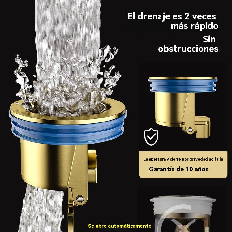 50% de descuento Desagüe de piso universal de latón, drenaje rápido, con núcleo a prueba de olores y desodorizante A prueba de insectos y obstrucciones