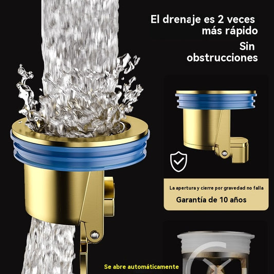 50% de descuento Desagüe de piso universal de latón, drenaje rápido, con núcleo a prueba de olores y desodorizante A prueba de insectos y obstrucciones