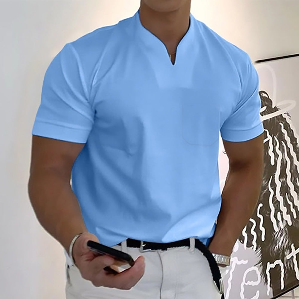 【S-5XL】Tricou bărbătesc din bumbac elastic, cu mânecă scurtă, de vară 2025-R