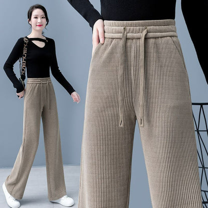 【M-3XL】Pantaloni largi, elastici, noi, pentru femei_3855701 
