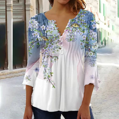 [Oferta ograniczona czasowo - kup jeden, a drugi dostaniesz gratis] [S-5XL] Modna damska koszulka z dekoltem w serek_4063334