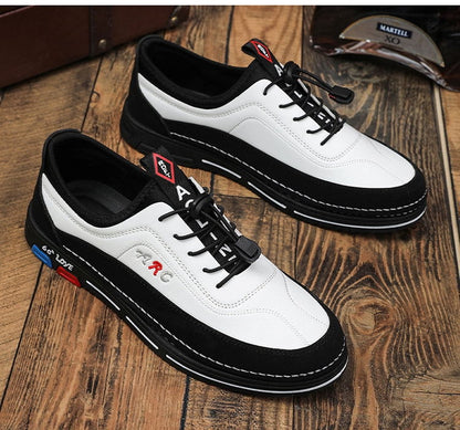 【39-48】Los zapatos de negocios casuales para hombre están hechos de cuero impermeable y resistente a las manchas con una suela suave para un uso cómodo