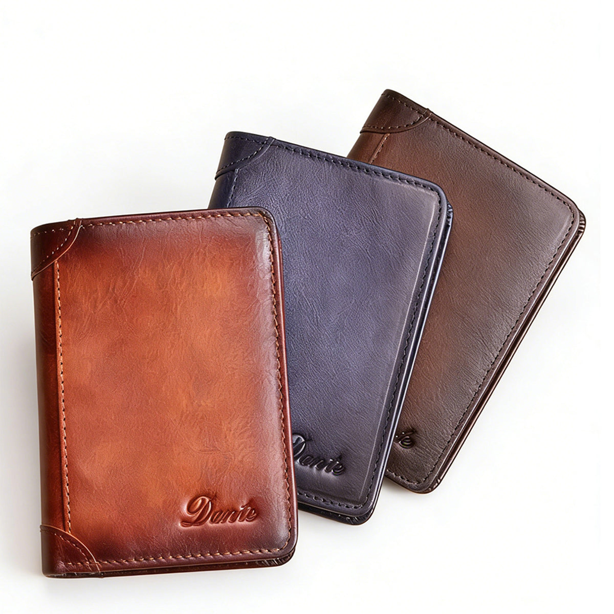 Nueva cartera antirrobo de cuero genuino para hombre