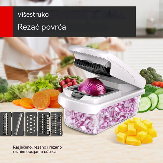 🥕🥕 Sjeckalica za povrće 15 u 1 | Višenamjenska sjeckalica za hranu s posudom