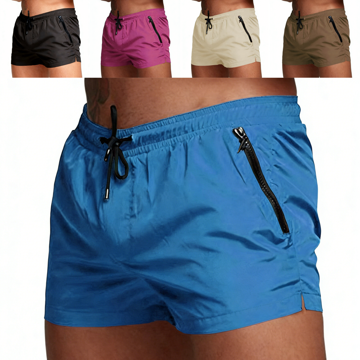 Pantalones cortos de playa de secado rápido para hombre, corte 3D, tejido transpirable de secado rápido.