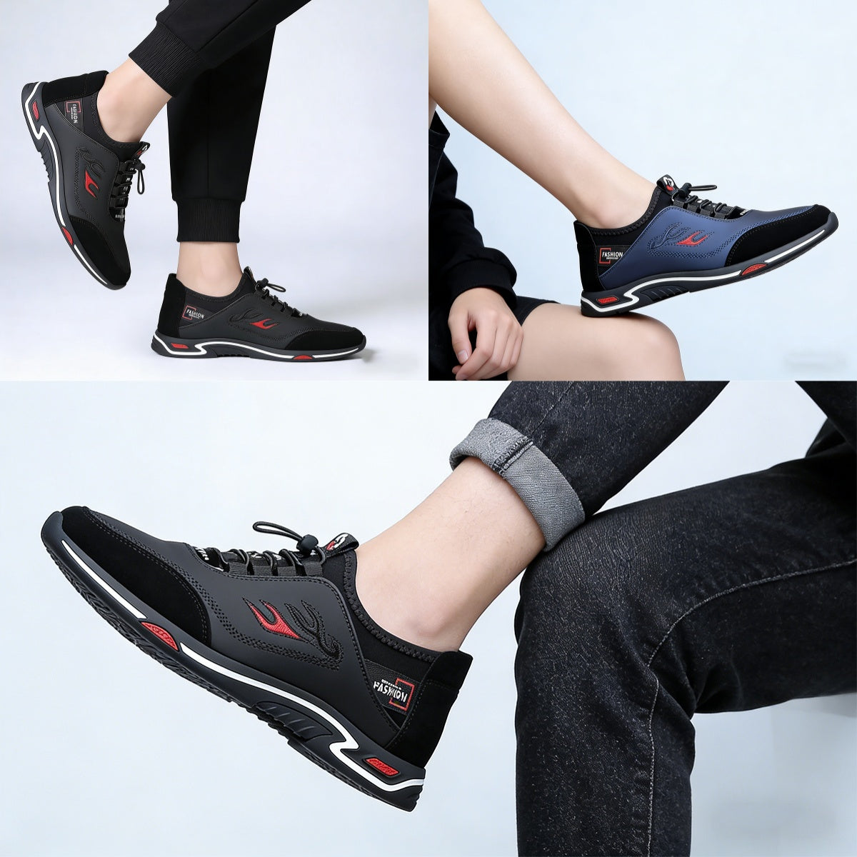 Zapatos de negocios informales y transpirables para hombre de cuero genuino✅ Suela de cuero suave，De moda y versátil