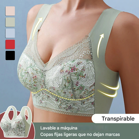 Sujetador de seda helada sin costuras, talla grande, transpirable y ajustable [40 kg-100 kg]