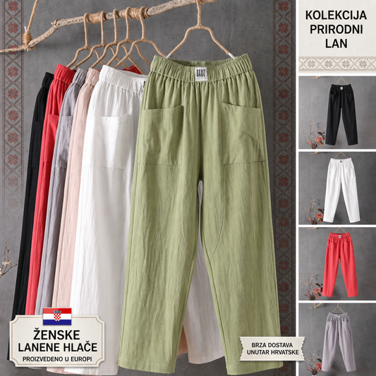 👖Popust do 50%+ Plaćanje pouzećem👖【M-4XL】Ženske ljetne svakodnevne hlače od pamuka i lana, lagane, prozračne i udobne