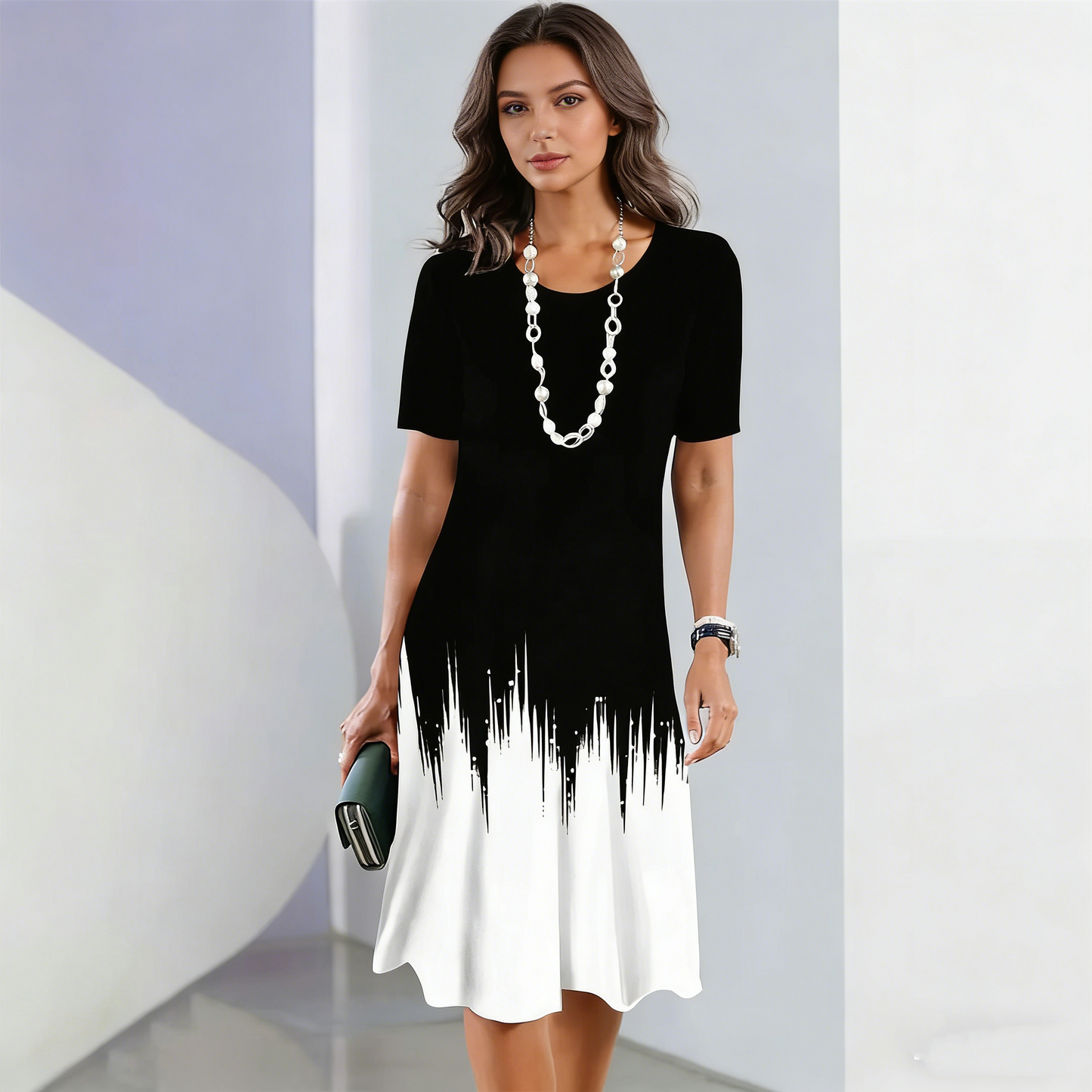 【S-5XL】Rochie retro eleganta cu gat rotund