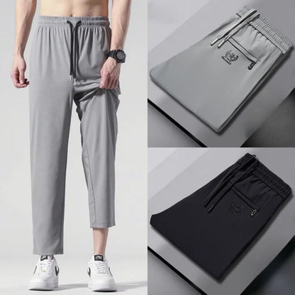 【Cumpără 1 primești 1 gratis】【M-5XL】Vara subțire gheață mătase pantaloni casual bărbați 