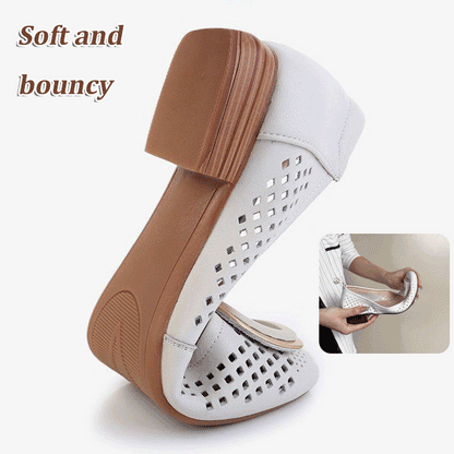 Zapatos planos de cuero con suela suave para mujer 2026