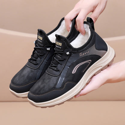 【38-44】  Zapatos deportivos casuales antideslizantes cálidos de lana para hombres-3856016