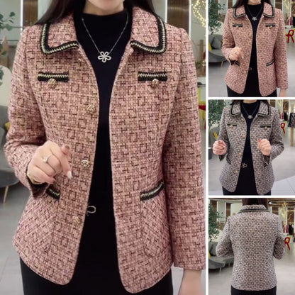 💖💥【M-4XL】Nueva chaqueta de traje de mujer con solapa para otoño e invierno_3835021