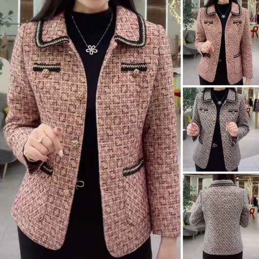 💖💥【M-4XL】Nueva chaqueta de traje de mujer con solapa para otoño e invierno_3835021