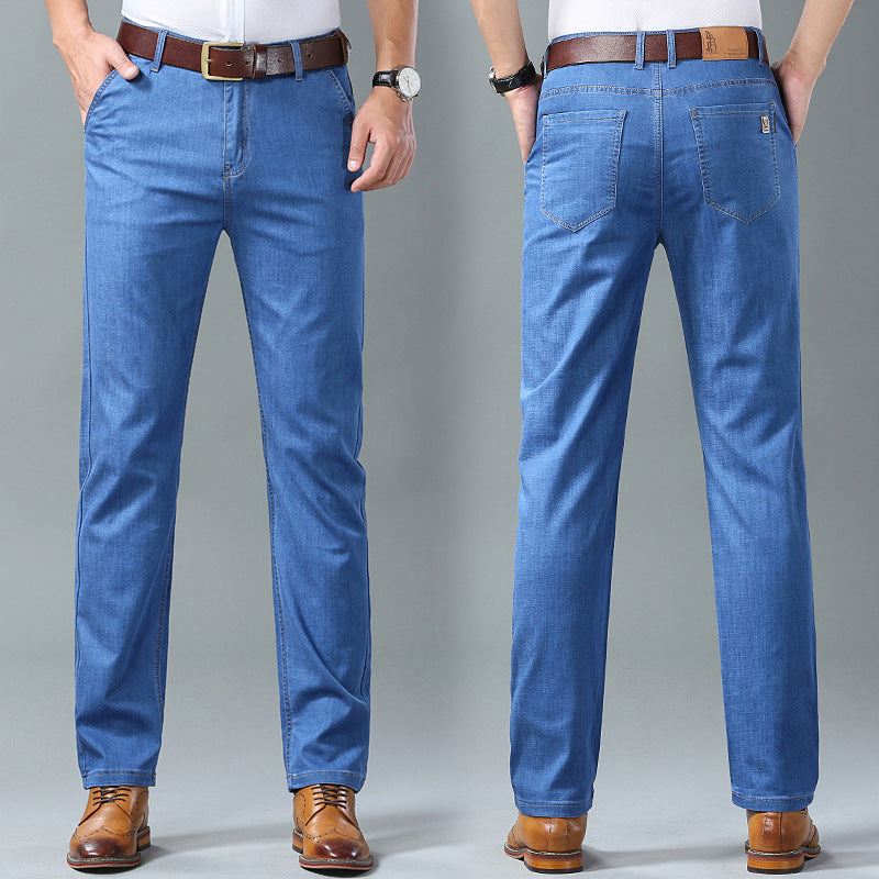 【60-110KG】Jeans de hombre, sencillos, casuales, versátiles, tallas grandes