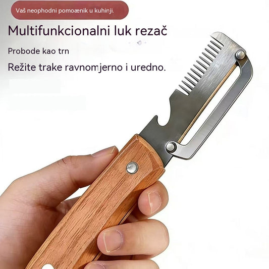 【Kupite 1, dobijte 1 gratis!】🧅🔪 Višenamjenska kuhinjska gulilica 3 u 1: Guli, reže i otvara čepove boca! 🔥