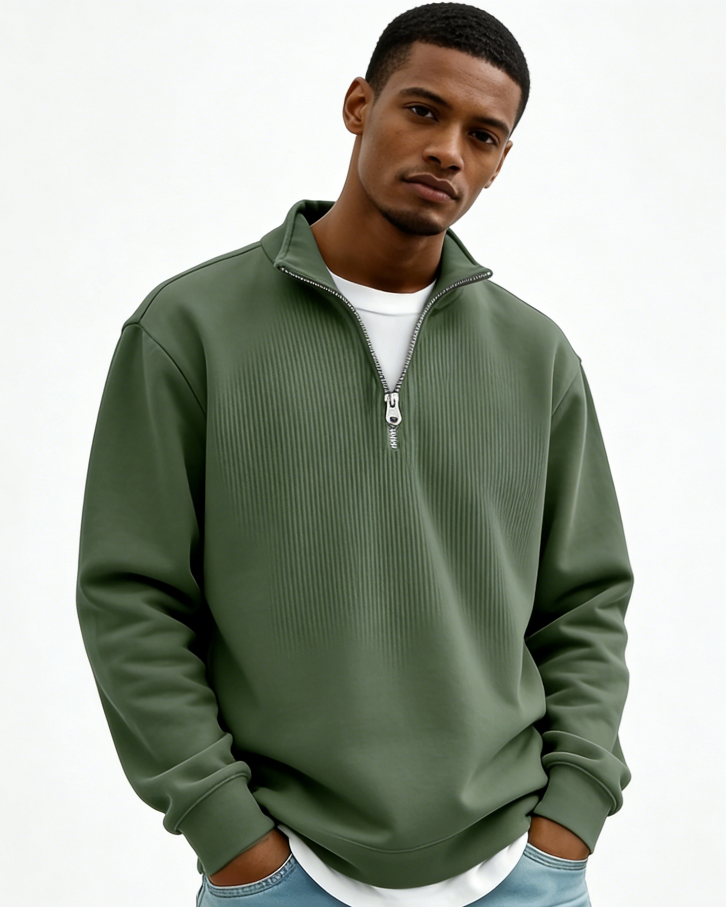 💥👕【S-5XL】Sudadera de cuello alto para hombre 2026: cómoda y suave, corte elegante, adecuada para usar en primavera y otoño