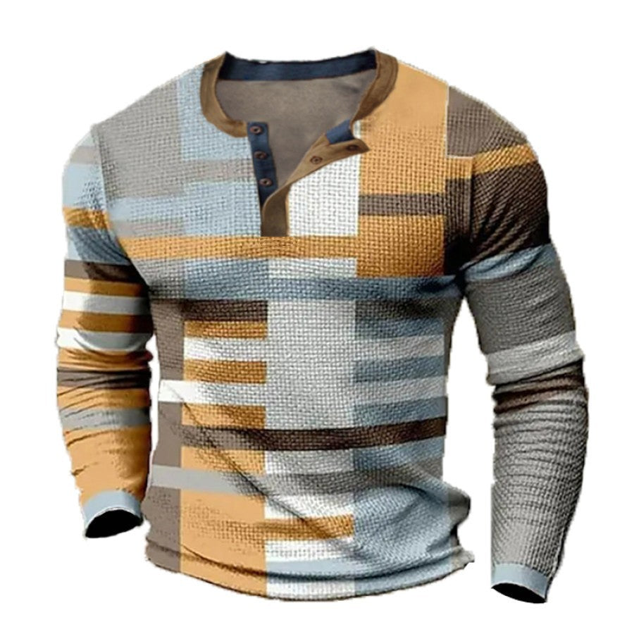 [S-4XL] Pánske polo tričko s dlhým rukávom a potlačou