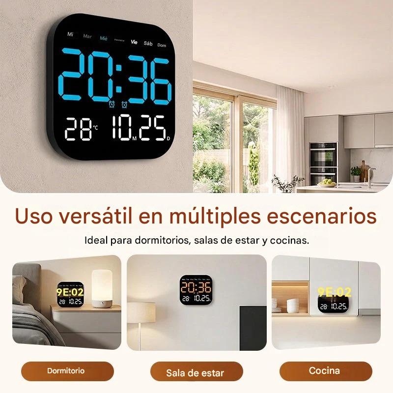 Reloj digital para el hogar y la oficina: ¡despierte suavemente y olvídese de las alarmas molestas! Brillo ajustable, funcionamiento silencioso por la noche. También muestra la temperatura. Un compañero fiable para su día a día. 🌙
