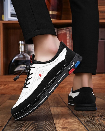【39-48】Los zapatos de negocios casuales para hombre están hechos de cuero impermeable y resistente a las manchas con una suela suave para un uso cómodo.