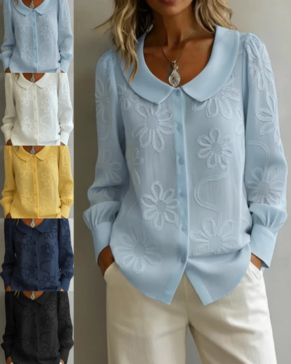 Blusa bordada estilo retro francés