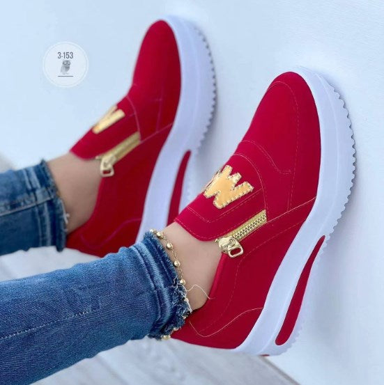【35-43】Zapatos casuales con plataforma y cremallera lateral para mujer_3830428
