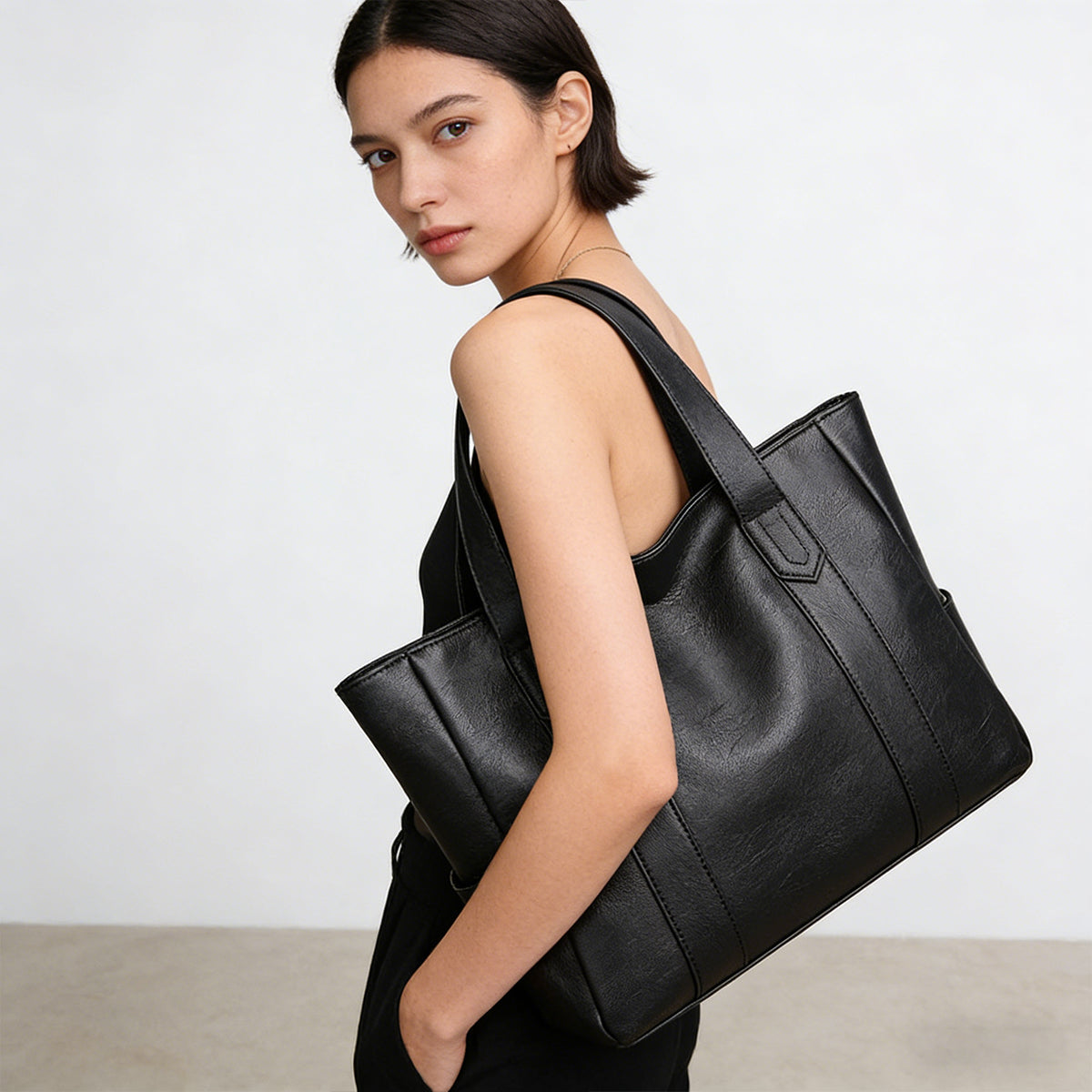 Nuevo bolso de hombro de piel suave para mujer