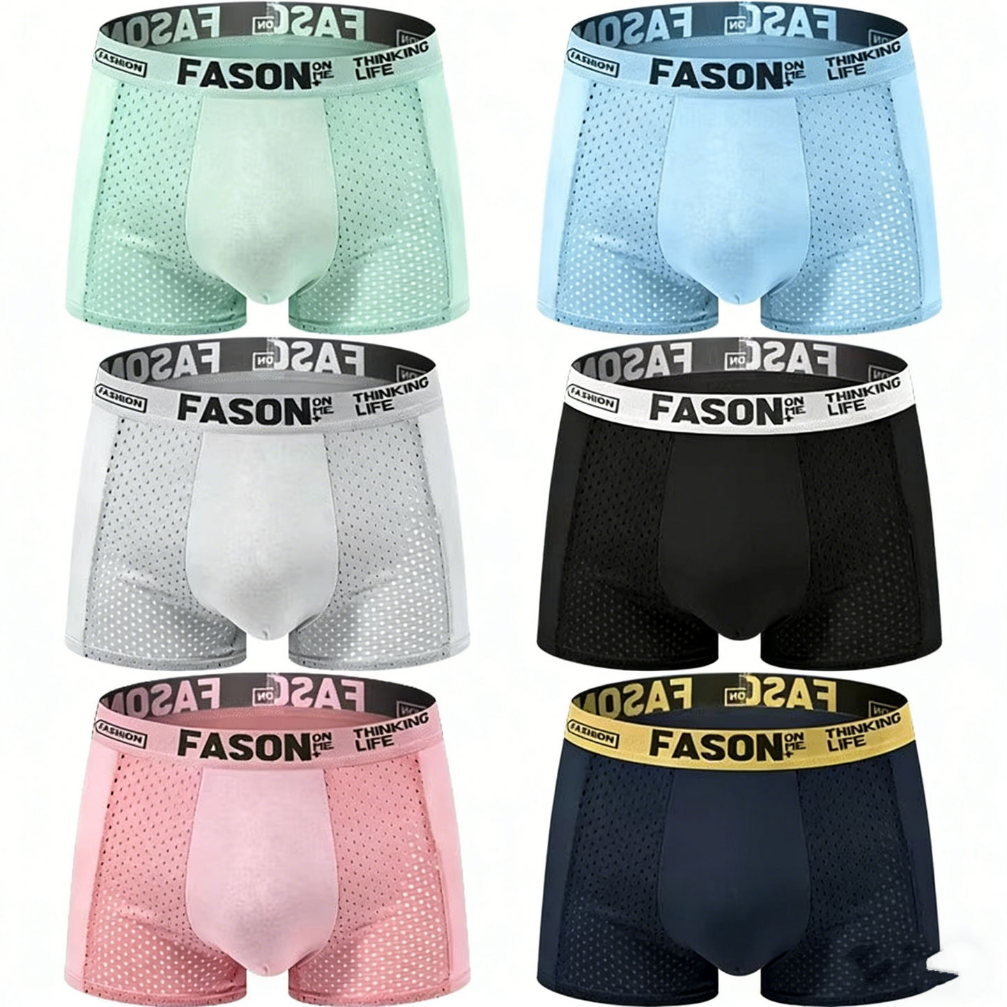 Calzoncillos bóxer de malla transpirable de seda helada para hombre