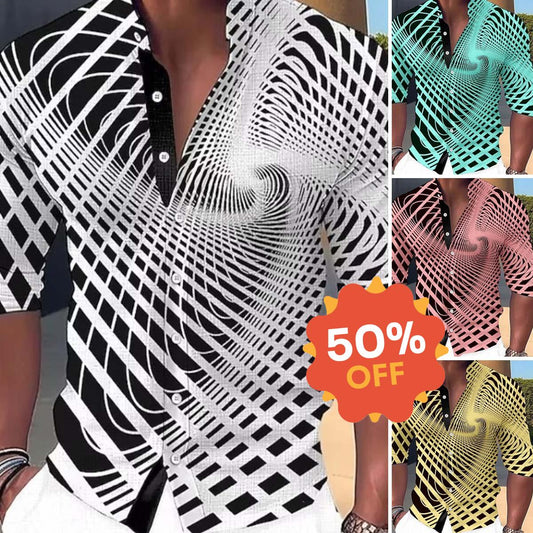 【50% RABAT! 】Męska koszula 3D z nadrukiem – stylowa, kolorowa, przyciąga wzrok!